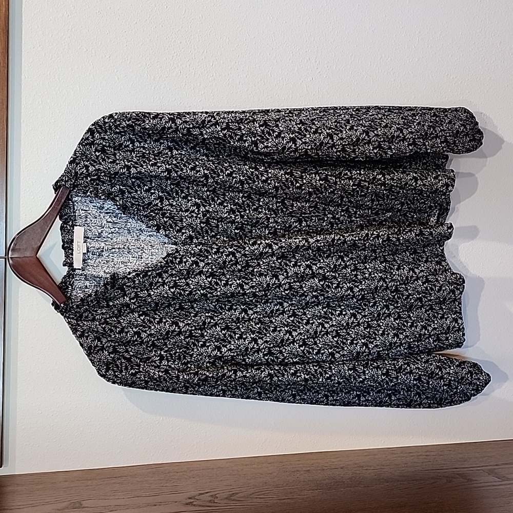 Black and white peasant style top